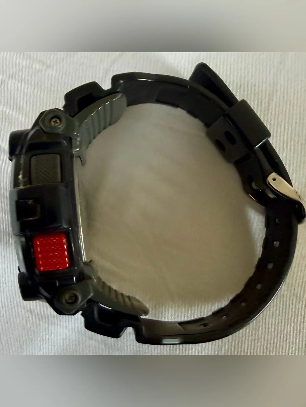 G-Shock Black Watch with Red Accent Button